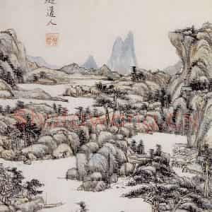 清代 王原祁《仿古山水图册》国画山水作品图片鉴赏