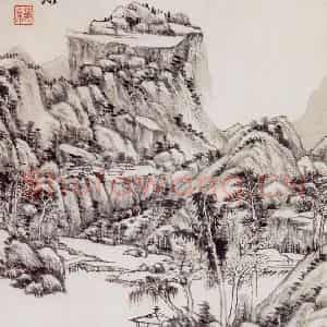 清代 王原祁《仿古山水图册》国画山水作品图片鉴赏