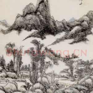 清代 王原祁《仿古山水图册》国画山水作品图片鉴赏