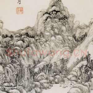 清代 王原祁《仿古山水图册》国画山水作品图片鉴赏