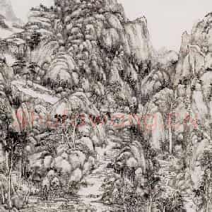 清代 王原祁《神完气足图轴》国画山水作品图片鉴赏