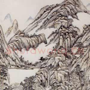 清代 王原祁《富春山色图轴》国画山水作品图片鉴赏