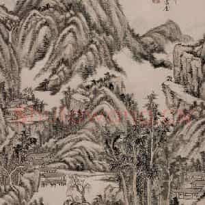 清代 王原祁《浅绛山水图轴》国画山水作品图片鉴赏