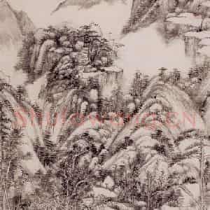 清代 王原祁《仿大痴富春山图轴》国画山水作品图片鉴赏
