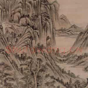 清代 王原祁《高岭平川图轴》国画山水作品图片鉴赏