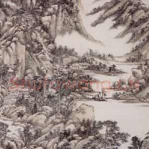 清代 王原祁《仿大痴山水图轴》国画山水作品图片鉴赏
