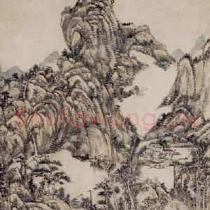 清代 王原祁《仿大痴山水图轴》国画山水作品图片鉴赏