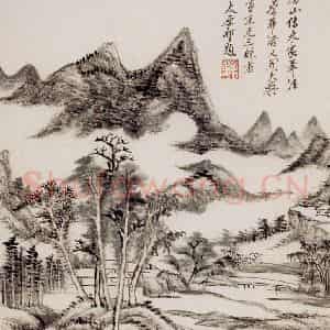 清代 王原祁《仿古上水图册》国画山水作品图片鉴赏