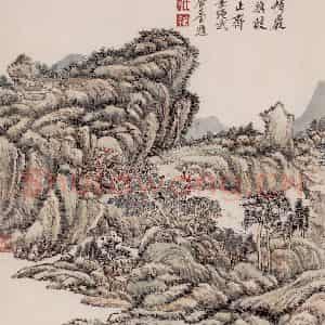 清代 王原祁《仿古上水图册》国画山水作品图片鉴赏