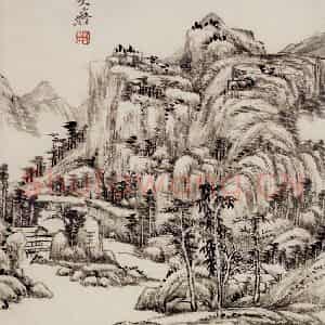 清代 王原祁《仿古上水图册》国画山水作品图片鉴赏