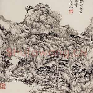 清代 王原祁《仿古上水图册》国画山水作品图片鉴赏