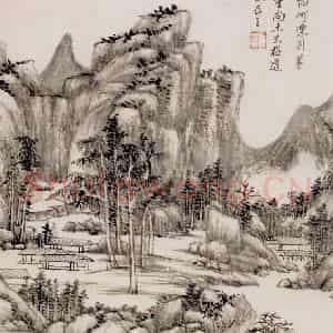 清代 王原祁《仿古上水图册》国画山水作品图片鉴赏