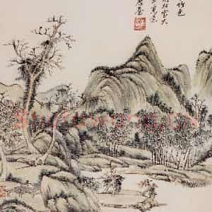 清代 王原祁《仿古上水图册》国画山水作品图片鉴赏