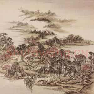清代 王原祁《仿宋元山水图册》国画山水作品图片鉴赏