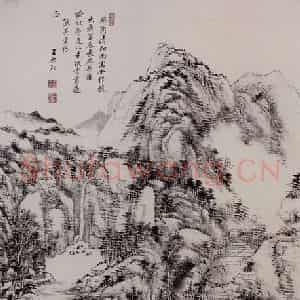清代 王原祁《富春山图轴》国画山水作品图片鉴赏
