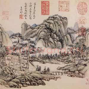 清代 王原祁《庐鸿草堂十志图册》国画山水作品图片鉴赏