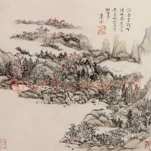 清代 王原祁《庐鸿草堂十志图册》国画山水作品图片鉴赏