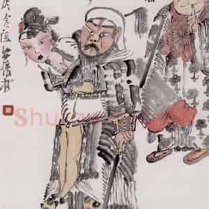 2000年 周京心《林冲本领强》国画人物作品图片鉴赏