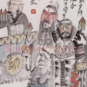 2000年 周京心《分工不同图》国画人物作品图片鉴赏