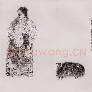 1989年 周京心《神羊与少女》国画综合作品图片鉴赏
