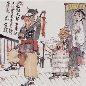 2001年 周京心《武松当家图》国画人物作品图片鉴赏