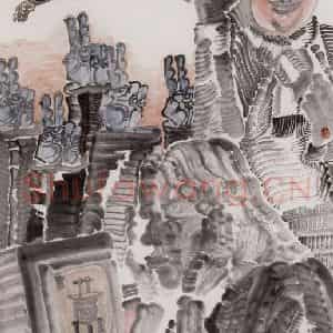 2002年 周京心《登陆》国画人物作品图片鉴赏