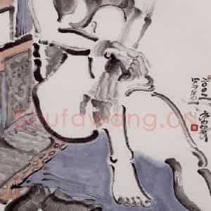 20002年 周京心《人体之十八》国画人物作品图片鉴赏