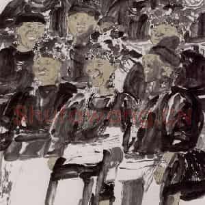 1990年 周京心《山歌之二》国画人物作品图片鉴赏