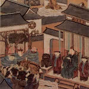 1989年-1990年 周京心《西游记·五庄观》国画综合作品图片鉴赏