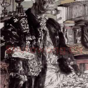 1992年 周京心《老虞之二》国画人物作品图片鉴赏