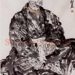 1992年 周京心《老虞之三》国画人物作品图片鉴赏