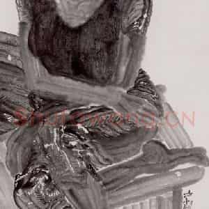 1995年 周京心《皮帽子》国画人物作品图片鉴赏