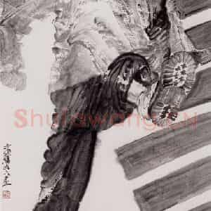 1996年 周京心《大步走》国画人物作品图片鉴赏