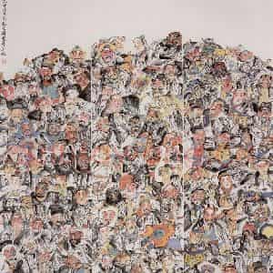 1994年 周京心《忠义堂》国画人物作品图片鉴赏