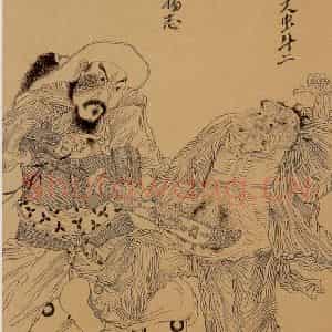 1998-1999年 周京心《水浒人物八十图·杨志 牛二》国画人物作品图片鉴赏