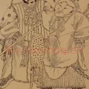 1998-1999年 周京心《水浒人物八十图·解珍 解宝》国画人物作品图片鉴赏