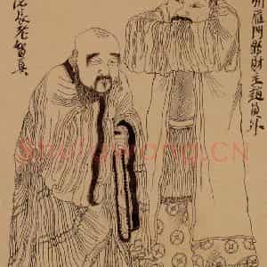 1998-1999年 周京心《水浒人物八十图·智真 赵员外》国画人物作品图片鉴赏