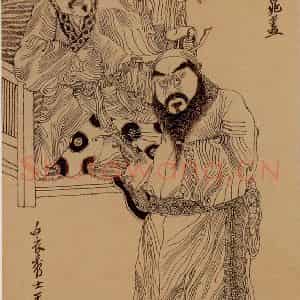 1998-1999年 周京心《水浒人物八十图·晁盖 王伦》国画人物作品图片鉴赏