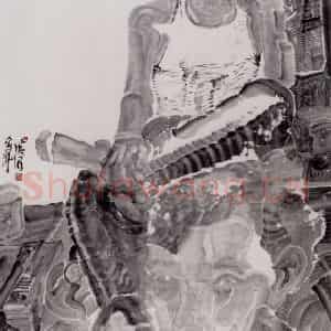 2000年 周京心《新闻联播》国画人物作品图片鉴赏