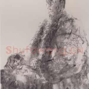 1990年 田黎明《课堂写生》国画人物作品图片鉴赏