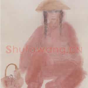 1988年 田黎明《小溪》国画人物作品图片鉴赏