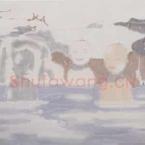 2002年 田黎明《高士夏凉》国画人物作品图片鉴赏