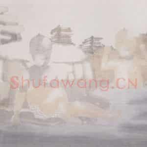 2002年 田黎明《高士夏凉》国画人物作品图片鉴赏