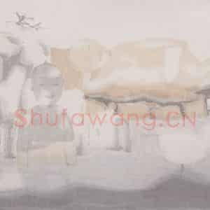 2002年 田黎明《高士夏凉》国画人物作品图片鉴赏