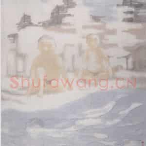 2002年 田黎明《日光浴》国画人物作品图片鉴赏