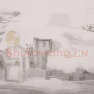 2002年 田黎明《高士卧冬》国画人物作品图片鉴赏