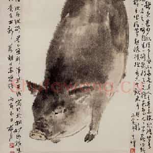 1976年 萧朗《阿肥》国画花鸟写意作品图片鉴赏