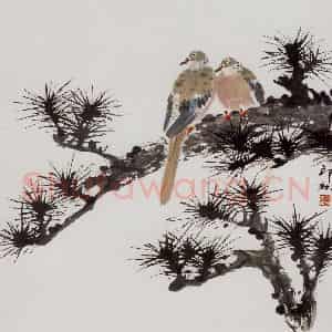 1982年 萧朗《素馨》国画花鸟写意作品图片鉴赏