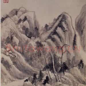 1621年 董其昌《山水册之一》国画山水写意作品图片鉴赏