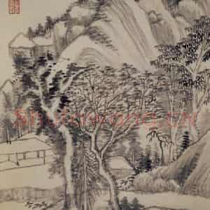 1621年 董其昌《山水册之三》国画山水写意作品图片鉴赏